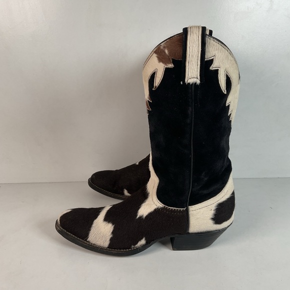 Vintage Larry Mahan Cow Hair Cowgirl Pony Boots 8 B - Picture 13 of 16